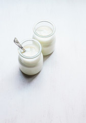 Two jar of yogurt