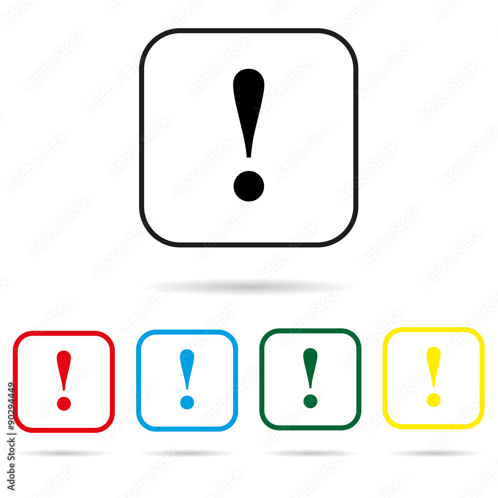 Aufkleber exclamation mark in different colored circles