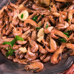 North Sea shrimps with garlic