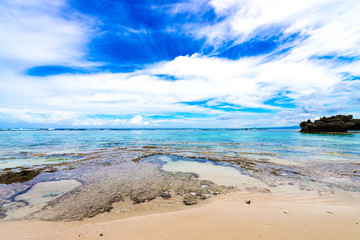 Sea, reef, landscape. Okinawa, Japan, Asia.
