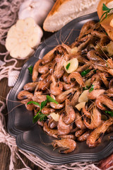 North Sea shrimps with garlic