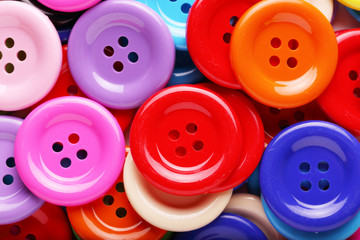 Closeup Big Colourful Sewing Buttons for Background Uses.