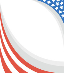 Patriotic background frame border wave pattern with USA flag with an empty space .