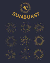 Vintage Sunburst design elements set