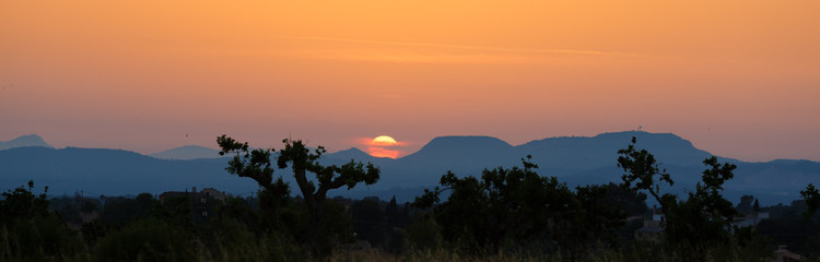 Sunset landscape in Mallorca