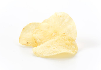 potato chips on white background