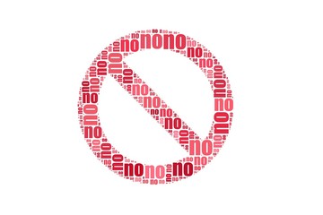 No, Wortwolke als Verkahrsschild