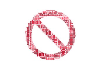 Kein Job, Verkehrsschild Wort Wolke