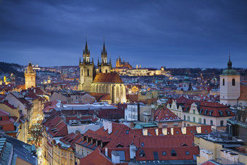 Prague. Image of Prague, capital city of Czech Republic, during twilight blue hour.