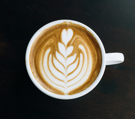 cup of coffee - soft focus with vintage film filter