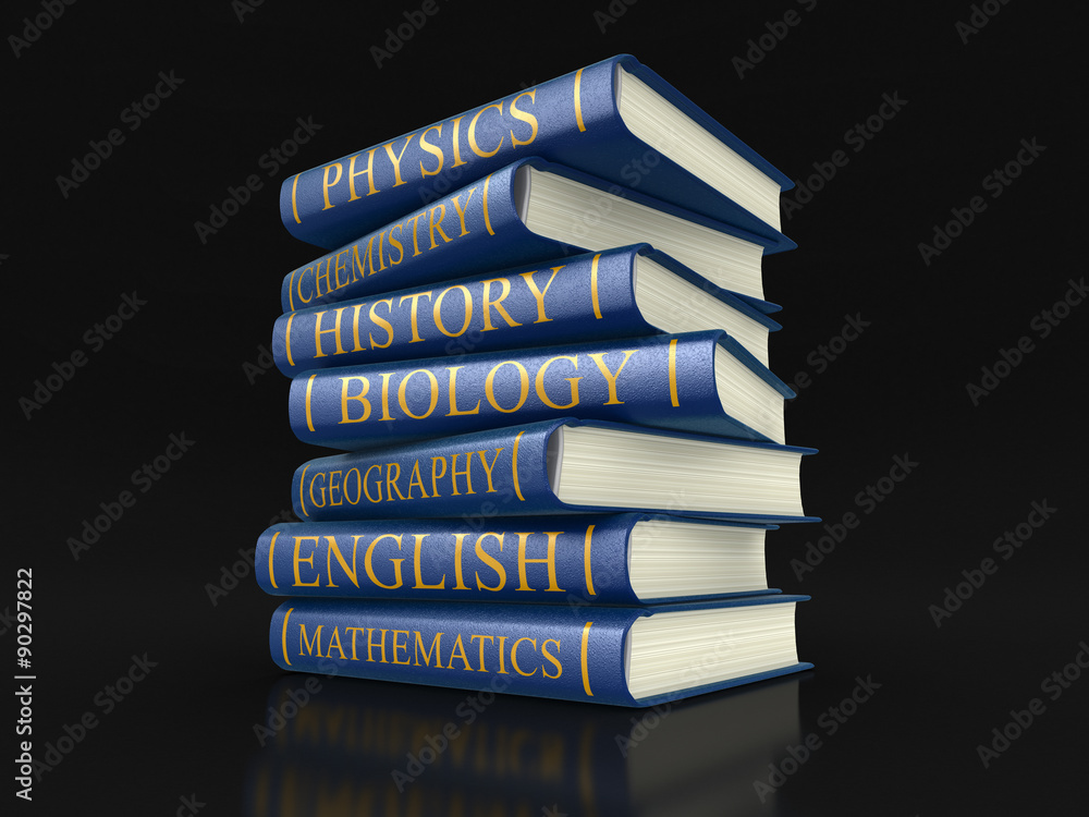Poster stack of textbooks (clipping path included)