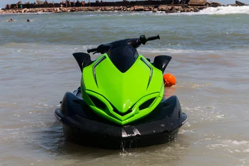 Aluminium Prints Water Motor sports jet ski on the beach