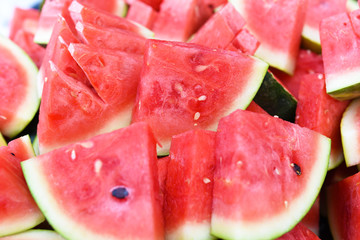  fresh slices of red watermelon