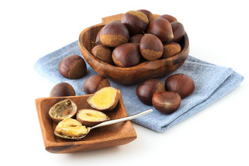 Meny chestnut on the table