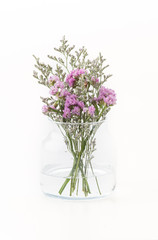 statice flower bouquet  on white background