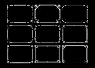 Fototapeta premium Set of 9 calligraphic decorative frames for design or monograms