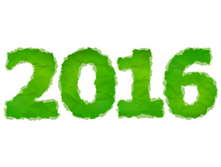 New Year 2016 of crumpled paper with torn edge. Vector