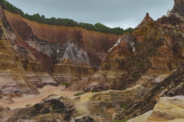 Diferentes cores nas falésias de Maceió