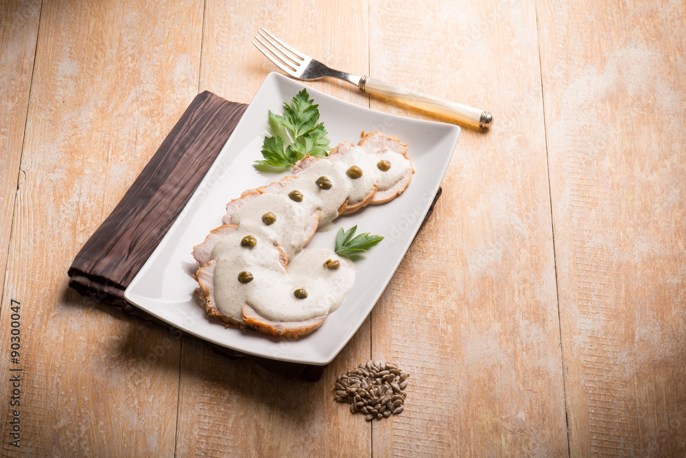 Canvas Prints vitello tonnato - veal with tuna sauce and capers