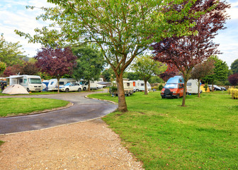 European campsite for cars and trailers