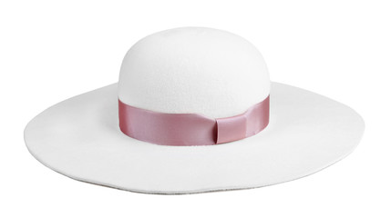 female felt hat isolated on white background