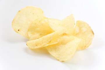 potato chips on white background