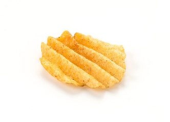 potato chips on white background