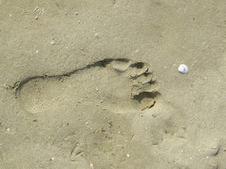 Fototapeta na wymiar Fußabdruck im Sand