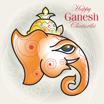 Modern Ganesha art with ganesh chaturthi background