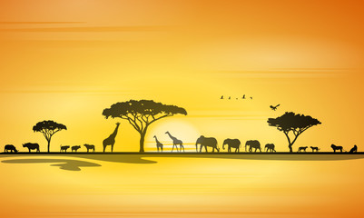 Silhouette Savanne Safari Afrika © SimpLine