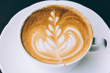 cup of coffee - soft focus with vintage film filter