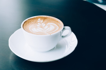 cup of coffee - soft focus with vintage film filter