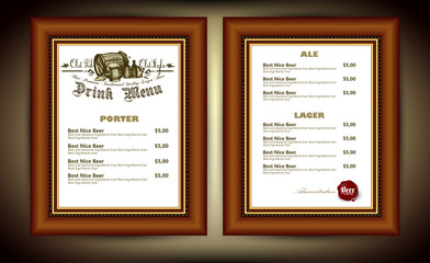 Fototapeta premium beer menu