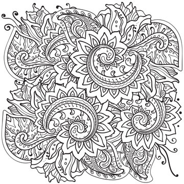 Traditional vector oriental floral ornament with a lot of detail