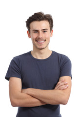 Obraz premium Front portrait of a young boy with folded arms