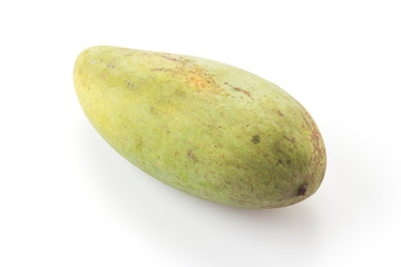 fresh green mango on white background