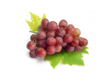 Red grape isolated on white background (Fruit)