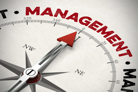 Compass pointing to Management concept