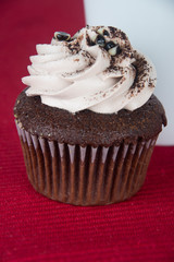 cupcake. chocolate cupcakes on the background