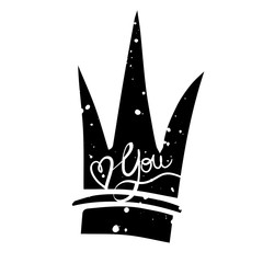 Hand-drawn crown with lettering quote