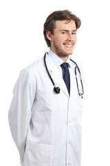Young doctor man posing happy