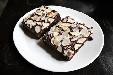 Chocolate brownie with nuts