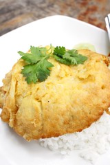 Rice with omelette