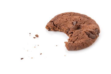 soft dark chocolate brownie cookies on white