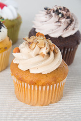 cupcake. coffee cupcakes on the background
