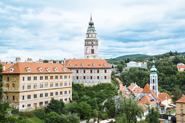 Fototapeta premium Cesky Krumlov in the evening after rain, Czech Republic