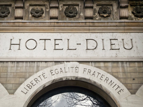 Hotel dieu, the oldest hospital of Paris France