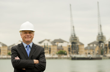 Industrial Businessman At Docks