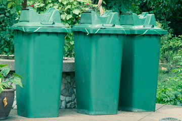 the bin in garden