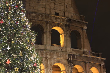 Colosseo with a Xmas tree